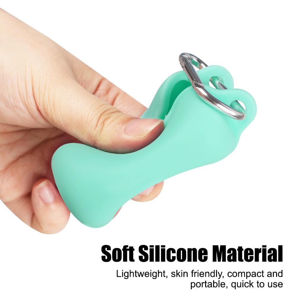 Dog Poop Bag Holder,2 PCS Silicone Pet Waste Bag Dispenser with Metal Hook Fits Any Leash for Pet Dog(not included dog poop bags) - Image 3