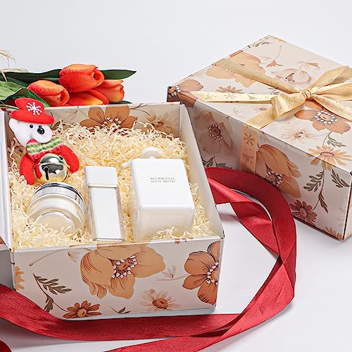 Image of HORLIMER 12x9x4 inches Shipping Boxes Set of 20, Floral Pattern Corrugated Cardboard Box for Gift, Packing, Mailing, Business