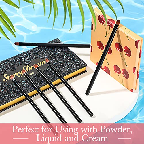 48 Pieces Flat Makeup Brushes Flat Lip Concealer Brushes Small Portable Eyebrow Brush Concealer Makeup Brush Synthetic Lip Brush Beauty Makeup Tools For Concealing Blending Setting Buffing (Black) #TOP5