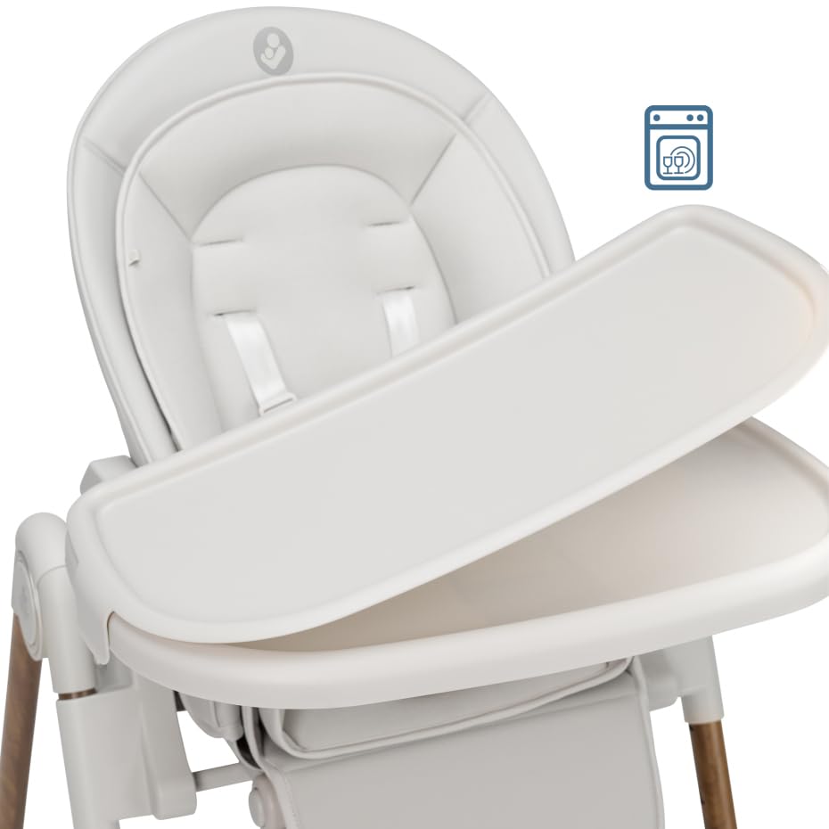 Maxi-Cosi Ava Plus - Trona para bebé, 0-3 años, incrustaciones para recién nacidos, silla alta compacta y plegable, ligera 9,62 kg, 6 ajustes de altura, bandeja extraíble con una sola mano, 2 ruedas