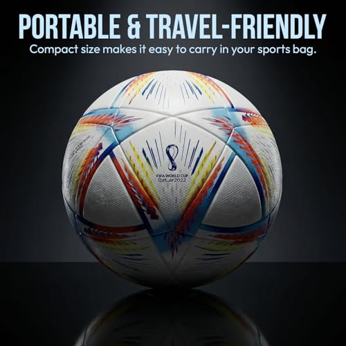 Image of Kizlo Official Size 5 Football with Pump & Pin | PVC Leather Training Soccer Ball for Ground, Turf & Street Play | High Grip & Air Retention for Kids, Youth & Adults | Multicolor (Katar)