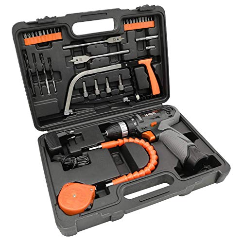 Elektroschrauber, Akkubohrhammer Tool Kit, Haushalt Power Tools Drill Set Mit 12V Lithium-Akku-Bohrschrauber – Bild 3