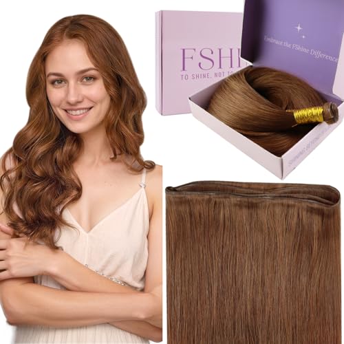 Fshine Genius Weft Human Hair Extensions Copper Genius Weft Auburn