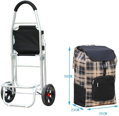 Einkaufstrolley mit Sitz und 2 Rädern für Alltag und Reisen