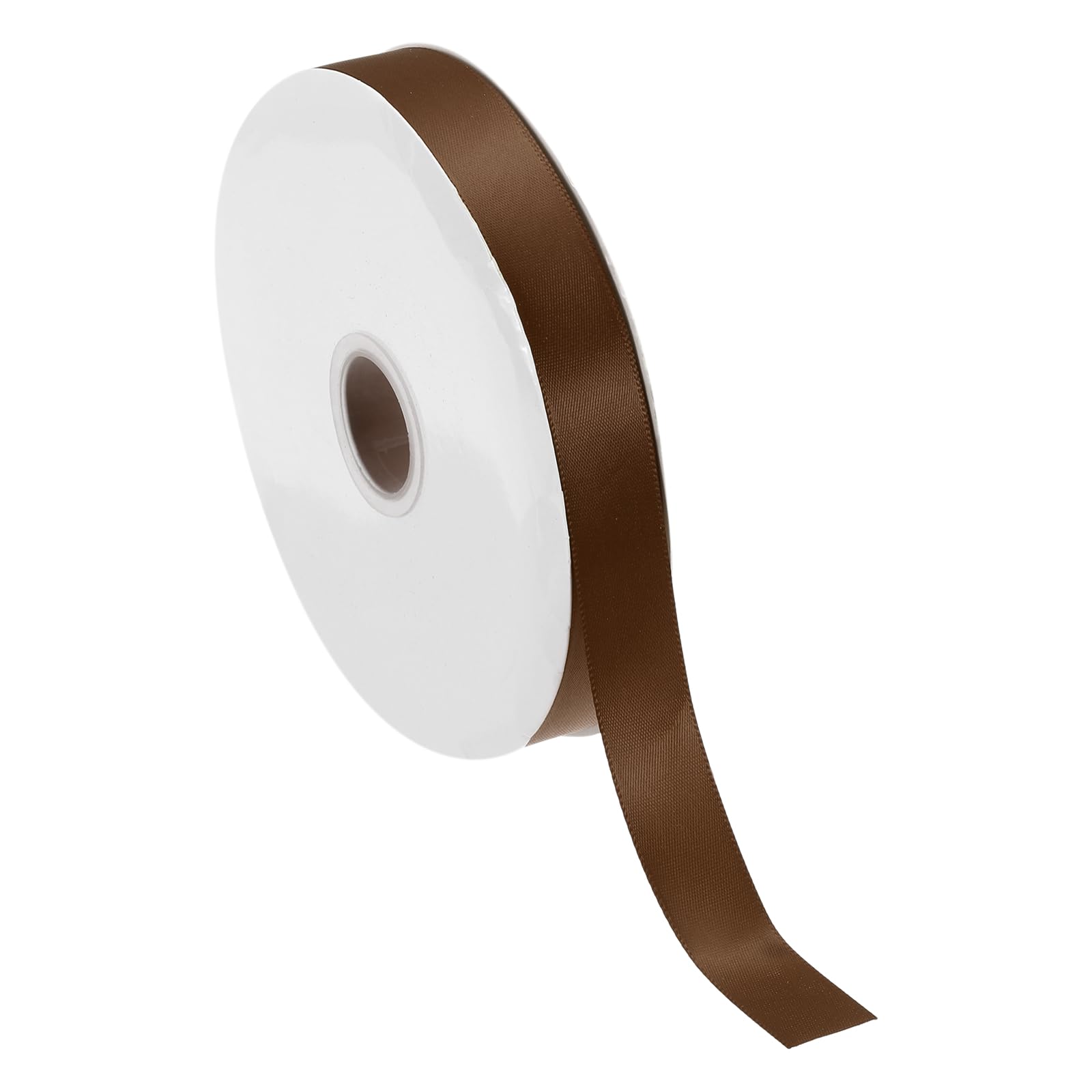 PATIKIL 1/2 Inch x 60 Yards Solid Satin Ribbon, Polyester Fabric Ribbon Roll Single Faced for Gift Wrapping Crafts Wedding Birthday Bouquet Hair Bows DIY Decoration, Brown