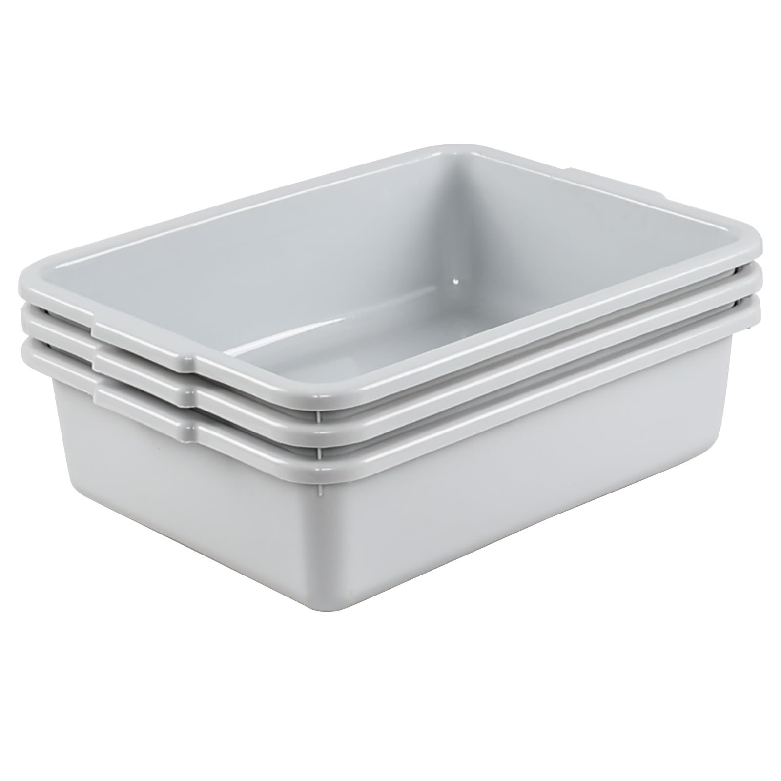 Lot de 3 bacs à vaisselle en plastique de 13 L, gris
