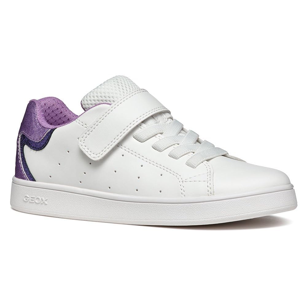 Geox J ECLYPER Girl A Sneaker, White, 11 UK Child