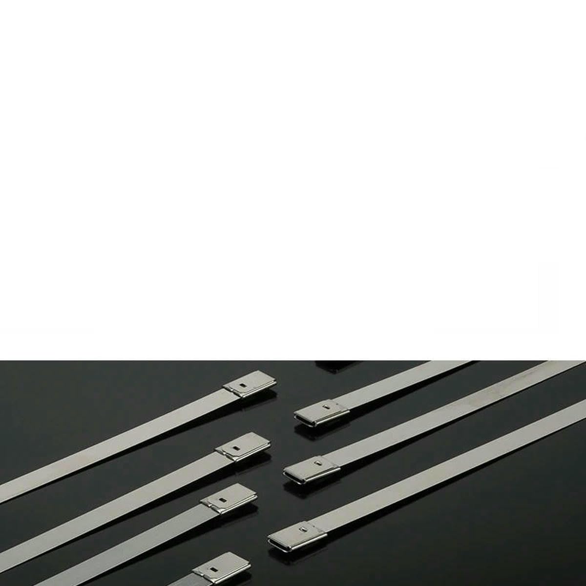 Bsguz 4.6X300mm 100/10Pcs 304 Cable Ties 4.6Mm Heavy Duty Self-Locking Cable Zip Tie Multi-Purpose Exhaust Wrap-100