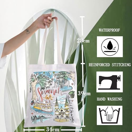 WZMPA Savannah Travel Tote Bag - Georgia Souvenir Gift, Trip Shoulder Bag, Forsyth Park Merchandise2