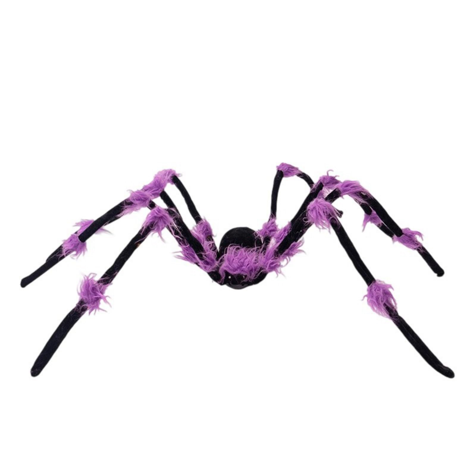 Nucelit LED Illuminated Arachnid with Timer Halloween Decoration 51Inch Realistic Plush Arachnid for Indoor and Outdoor Glowinging Timer