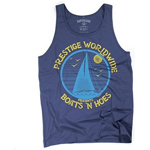 Superluxe Clothing Boats N Hoes Mens Womens Unisex Prestige Worldwide Funny Step Brothers Sailing Video Tank Top, Navy, X-Small Cover
