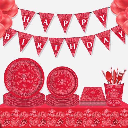 4Packs Paisley Flowers Cowboy Party Tablecloth,Waterproof Oil-Proof Vinyl Plastic Table Cloth For Bandana Western Cowboy Themed Party Supplies #TOP3