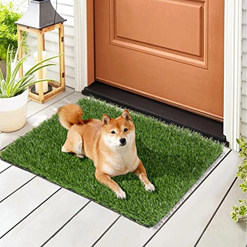Shacos Artificial Grass For Dogs 20"X25" Fake Grass Rug With Drainage Holes Grass Pad For Dogs Pet Turf Grass Dog Pee Grass Outdoor Permeable Reusable Potty Training Grass Balcony Decor #TOP4