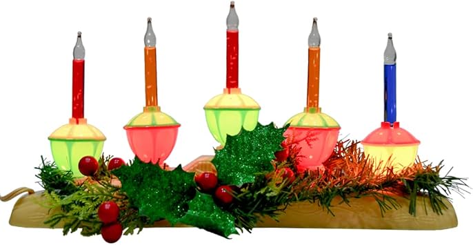 GOOTHY 5 Light Bubble Candle Lamp, Plug in Christmas Electric Window Candles with 6 Multicolor Bubble Light1 Spare, E12 Base Christmas Bubble Candle Lamp for Holiday Party Home Window Decorations