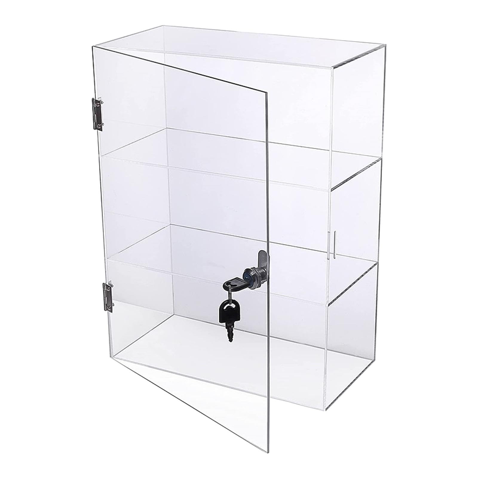 Vitrina Acrílica con Y Llaves, Caja Expositora Transparente, Soporte de Escritorio, Vitrina Transparente, Vitrina para de Arte, Figura