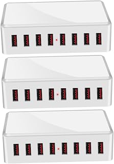 UKCOCO 3Pcs Carregador Estações De Carregamento De Telefone Celular Estação De Carregamento De Tablet Estação De Carregamento De Mesa Estação De Carregamento Abs Branco Hub De