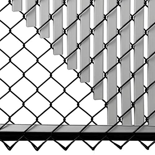 Tube Slats Made in America Privacy Inserts for Chain-Link Fence, Double-Wall Vertical Bottom-Locking Slats for 7' Fence Height (Gray)