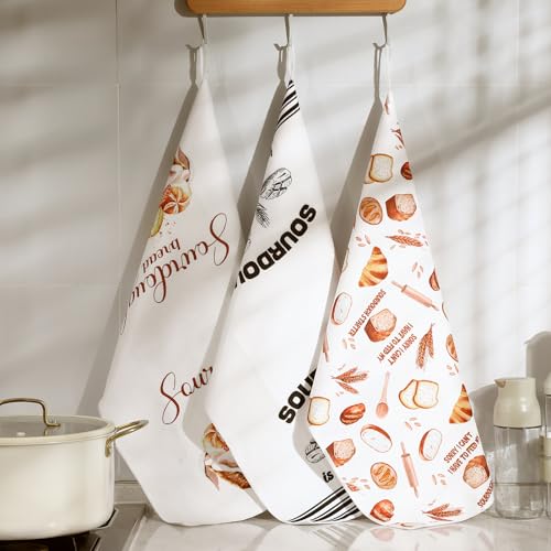 image for Hahafelt 6 Pcs Funny Sourdough Baking Kitchen Towels Gifts for Sourdou