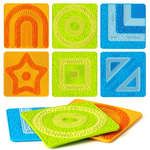3 Pack Sensory Activity Board,Double-Sided Silicone Fidget Tool with Guided Breathing Exercise,Multi-Textured Stress Relief for Kids & Adults with Autism,ADHD,Calming Down,Focus Tool for Office School