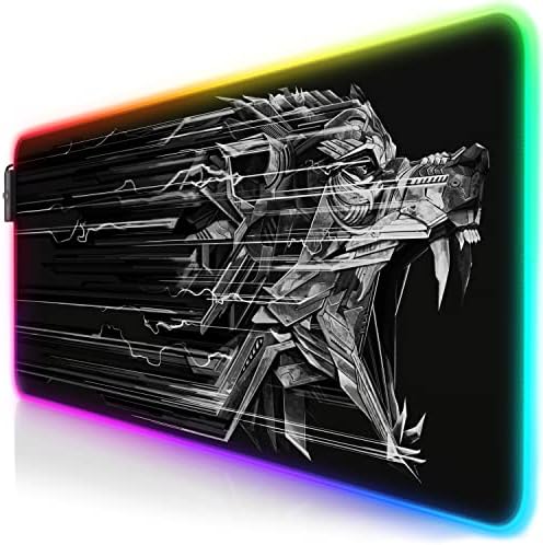TITANWOLF XXL RGB Gaming Mouse Pad - 800x300mm - Mouse Mat - XXXL Extended Large LED Mousepad - 11 Multi colors and effect modes - Non Slip Base - Computer Keyboard Mice Mat for Macbook PC - Black