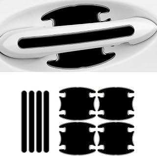 8 Pcs Car Door Handle Cup Protector for Chevy Equinox EV 2024 2025, Paint Protection Film Self-Adhesive Door Handle Scratch-Resistant Protective Guard,Black