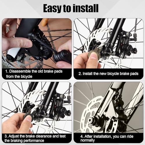 image for lasuroa 6 Pairs Bicycle Disc Brake Pads, Low Noise Bike Brake Pads Wea