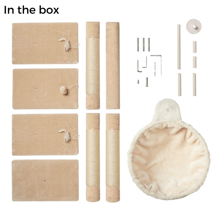 Buy Cat Tree Floor to Ceiling 240288cm with Plush Cat Hammock, Bed