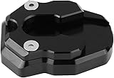 Aramox Motorcycle Kickstand Pad Anti-slip Kickstand Extension Universal Motorcycle Kickstand Extension Plate Side Stand Enlarger for 155300(Black) - 7