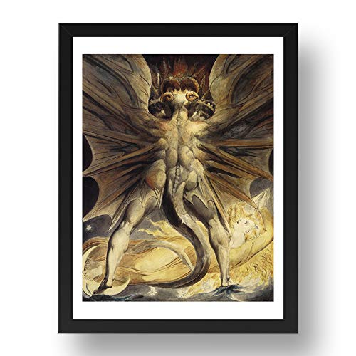 Period Prints William Blake: Il Grande Drago Rosso E La Donna Vestita Di Sole 1805 A 1810, Arte Vintage, Poster in A1(35x25) Cornice Nera