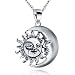 Produktbild MATERIA 925 Sterling Silber Kettenanhänger MOND UND SONNE antik mit Schmuckbox #KA-253
