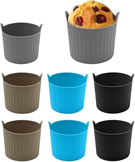 8-piece set of air fryer baking molds, high-end food grade silicone mold cups, non stick air fryer accessories suitable for eggs, cupcakes, pancakes, puddings, pies, and Kashida sauce