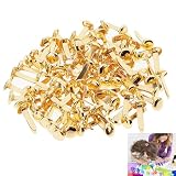 100 Stück Mini Brads Musterbeutelklammern, Rundkopfklammern, Briefklammern, Musterklammern Rundkopf, für Büro Papier Briefklammern Basteln Handwerk DIY(Gold)