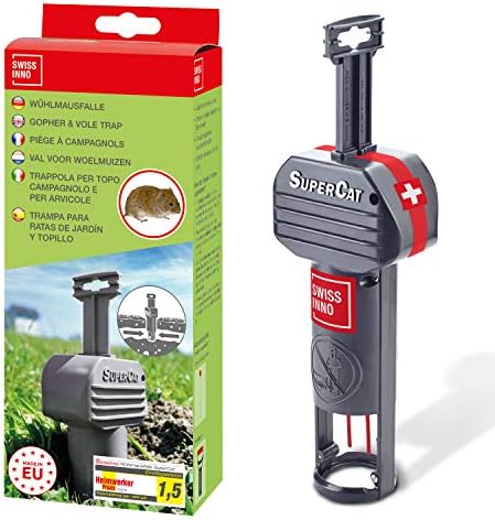 Mole & Vole Trap - our best & most effective Classic Galvanized Steel Pincer Claw Trap with pincers to eliminate the destructive moles, voles & filed mice (x1 SWISSINNO trap) - Europe Design