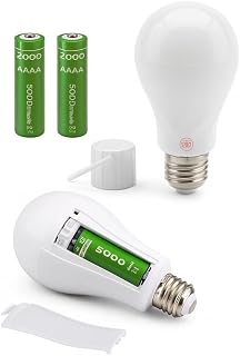 Lâmpada LED de Emergência Inteligente E27, 20W, Bivolt, Bateria Recarregável, Acendimento Automático, Autonomia 4h, para Quedas de Energia