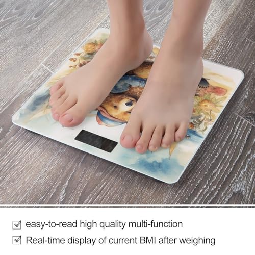 Báscula digital de baño con pantalla LED y plataforma de vidrio templado miniatura 5
