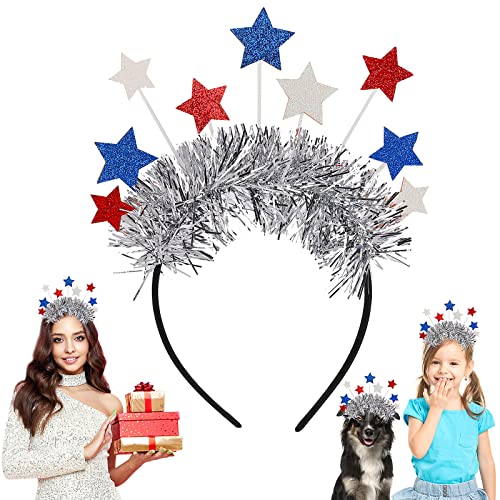 Wllhyf Easter Glitter Star Headband Party Hair Headbands, Valentine's Day Gift Hair Bands For Princess Glitter Band Hair Accessory For Women Kids Adults Holiday Festival Birthday Party (Bright Star) #TOP1