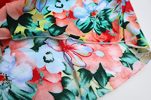 Flenwgo Girls Bohemian Dresses Floral Sleeveless Rainbow Beach Sundress With Necklace Flower Yellow Us 5-6T #TOP4