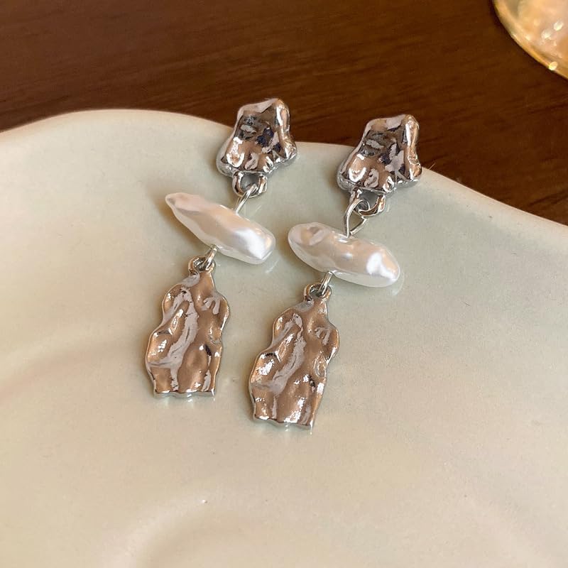 Gold Pearl Drop Earrings Gold Statement Long Baroque Pearl Earrings Wedding Prom Bridal Earrings Jewelry - Image 6