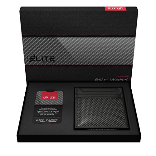 The Elite Slim Money Clip and Wallet. Classy Carbon Fiber Mens Wallet. Perfect High End Gift for Men. Best