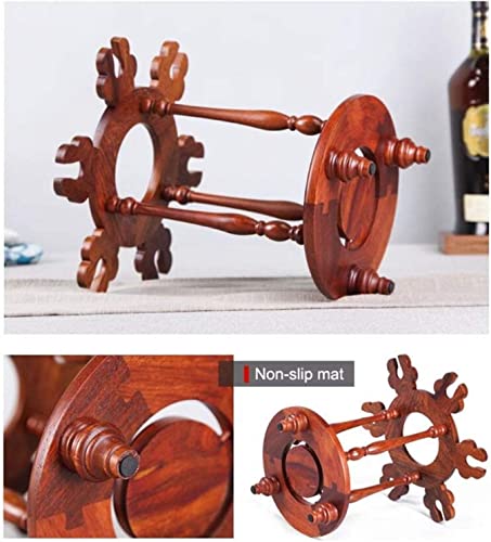 Portabotellas de vino de madera estilo chino sólido miniatura 6