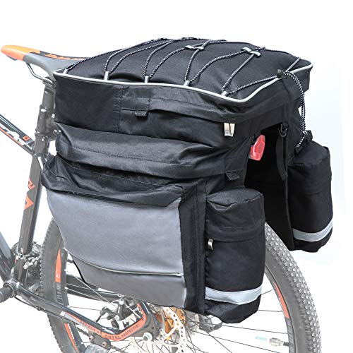 COFIT Sacoche de Vélo Arrière 68L avec Couverture Imperméable, Sac Porte Bagages Arrière pour Cyclisme VTT Voyage Sport