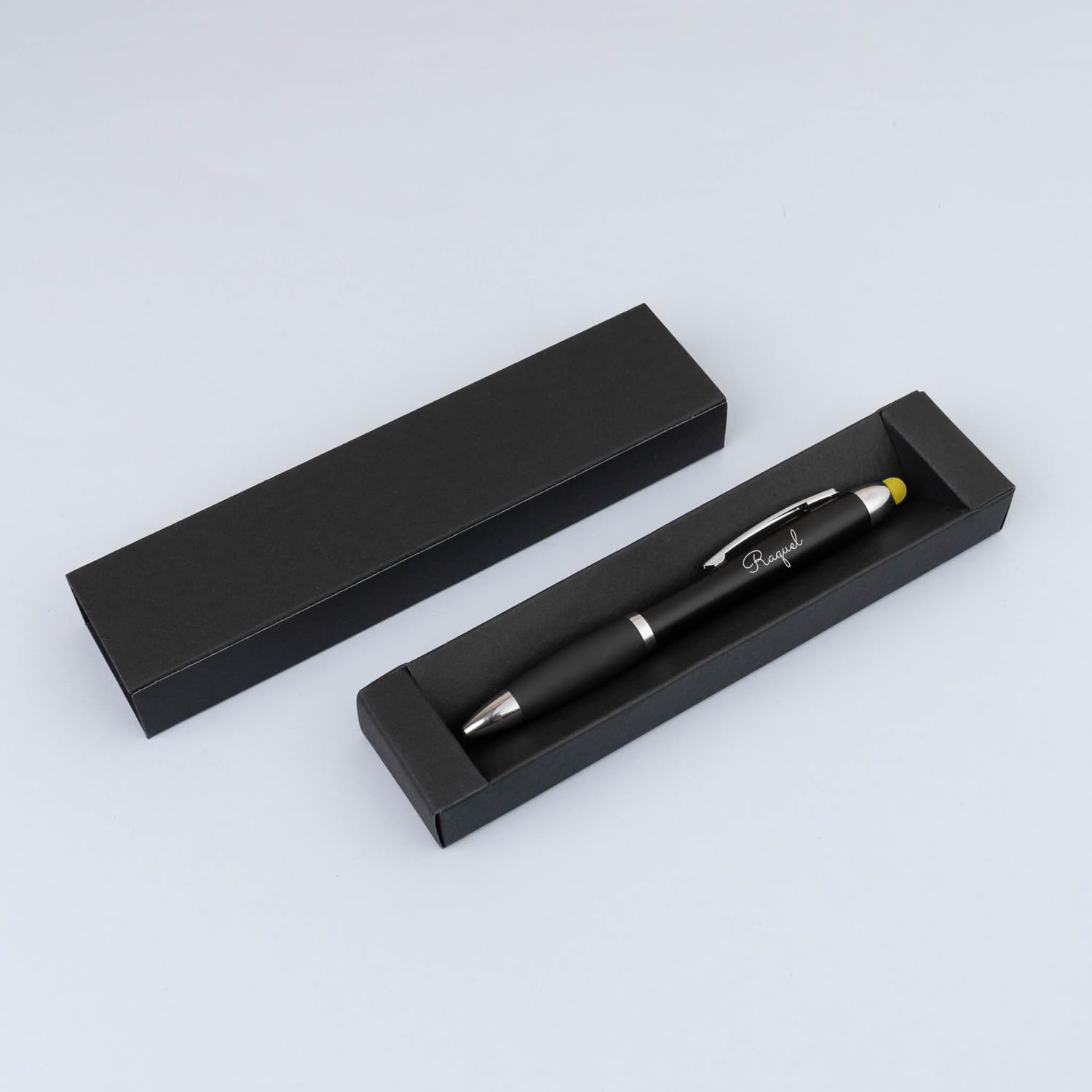 Wanapix Penna LED Personalizzata Con Nome/Testo - Luce Gialla, Inchiostro Blu, Pila Inclusa - 2