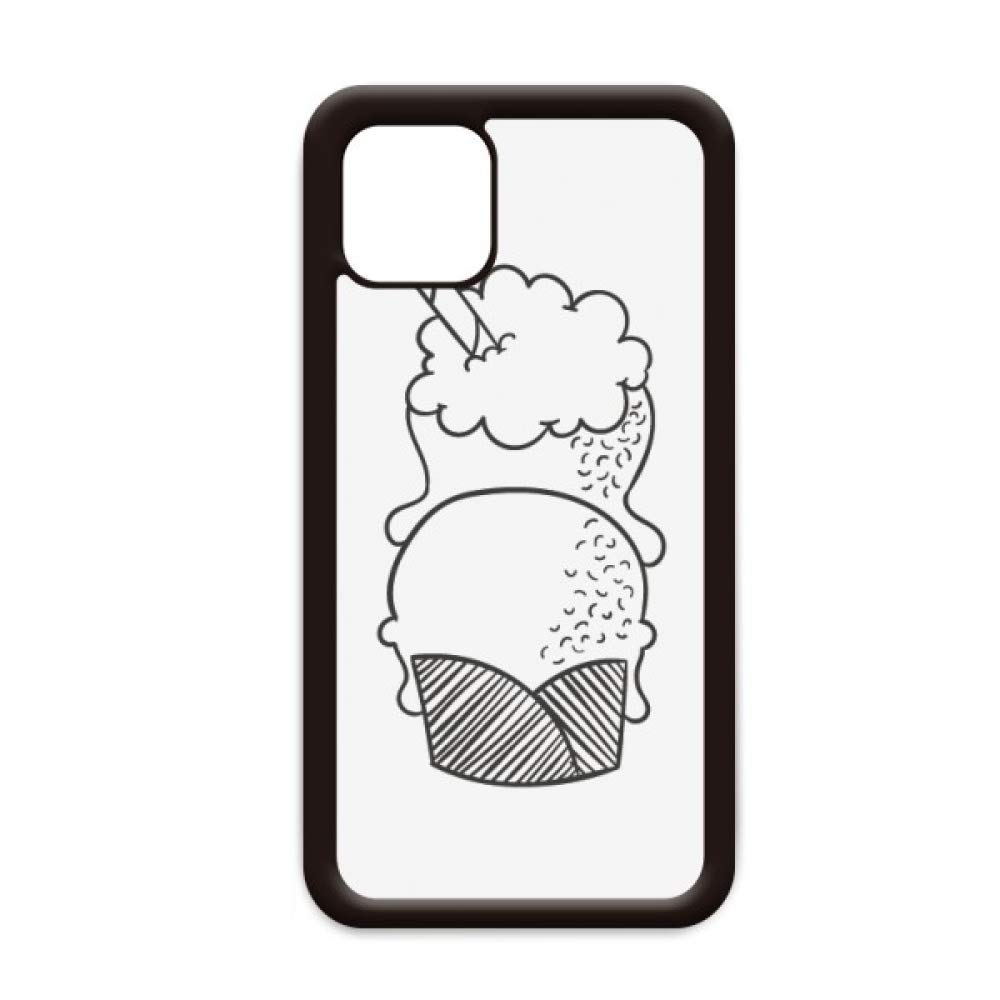 Black Outline Biscuits Ice for iPhone 14 Pro Max Cover for Apple Mobile Case Shell