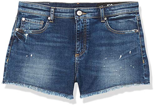 A|X Armani Exchange Women's Mid Blue Washed Comfort Shorts, Indigio Denim, 24