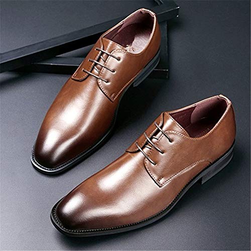 Chaussures Oxfords rétro pour hommes en cuir bruni vegan et semelle caoutchouc