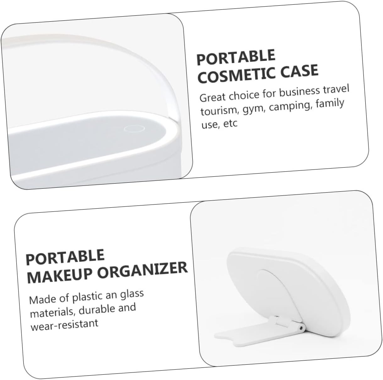 GALPADA 1pc Portable Led Makeup Storage Case Lighted Mirror Lightweight Cosmetic Organizer for Travel and Outdoor Use Stylish and Functional Makeup Carrying Case