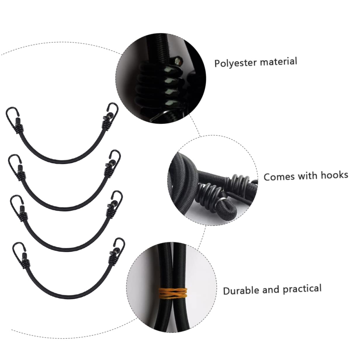 Lurrose 4pezzi Cinghia Elastica per Moto per Bici Cinghia Elastica Fissa per Bagagli Resistenti e Antistrappo Soluzione per Trasporto e Imballaggio