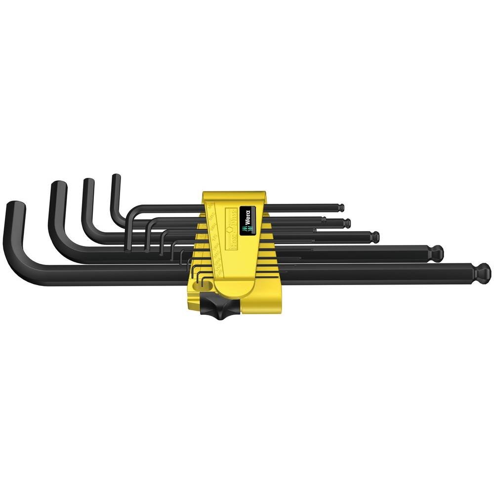 Wera 950/13 Hex-Plus Imperial 1 Juego de llaves acodadas, tipo imperial, BlackLaser, 13 piezas