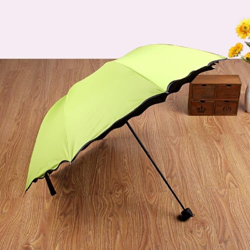 Image of Magic Umbrella Windproof and Rainproof Umbrella with Bloom After Rain Pattern 3 Fold Anti UV Protection Folding Umbrella for Rain, Sun 2 Persons Adult Kids & Women