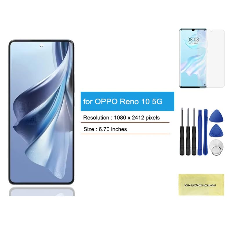 < con Cornice > Touch Screen Super Amoled per Oppo Reno 10 5G LCD Display Touch Screen Replacement (senza Telaio, OEM)